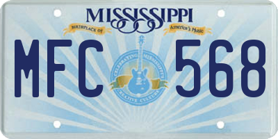 MS license plate MFC568