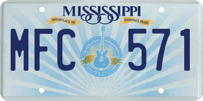MS license plate MFC571