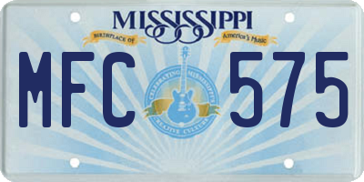 MS license plate MFC575