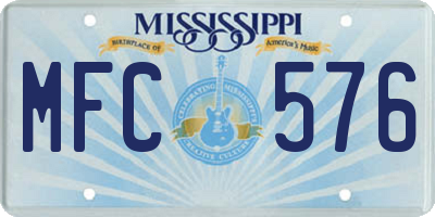 MS license plate MFC576