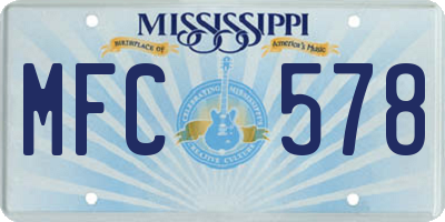 MS license plate MFC578