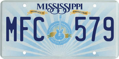 MS license plate MFC579