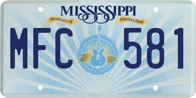 MS license plate MFC581