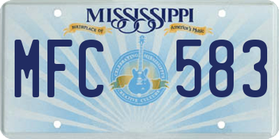 MS license plate MFC583