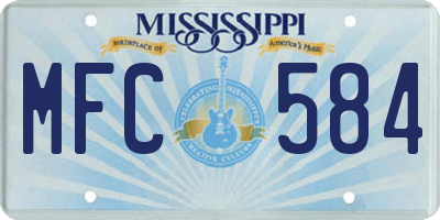 MS license plate MFC584