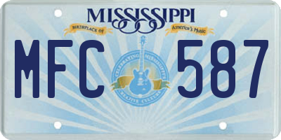 MS license plate MFC587