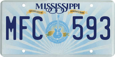 MS license plate MFC593