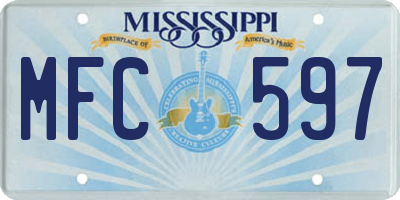 MS license plate MFC597