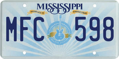 MS license plate MFC598