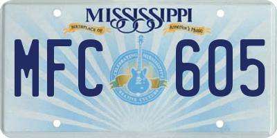 MS license plate MFC605