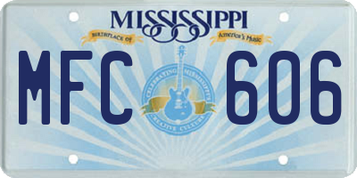 MS license plate MFC606