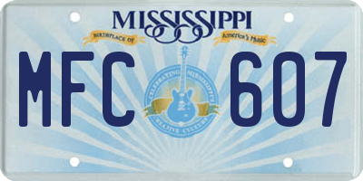 MS license plate MFC607