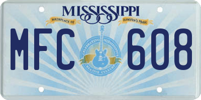 MS license plate MFC608