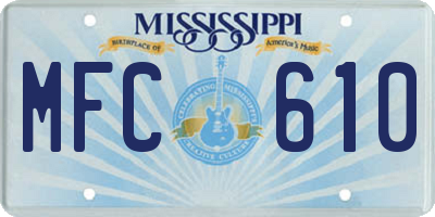 MS license plate MFC610