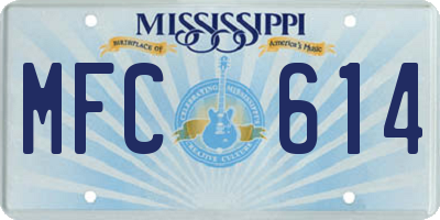 MS license plate MFC614