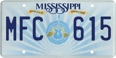 MS license plate MFC615