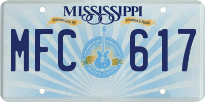 MS license plate MFC617
