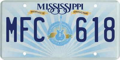 MS license plate MFC618