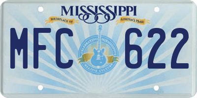 MS license plate MFC622