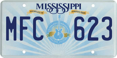 MS license plate MFC623