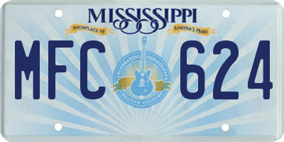 MS license plate MFC624