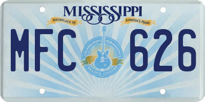 MS license plate MFC626
