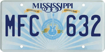 MS license plate MFC632