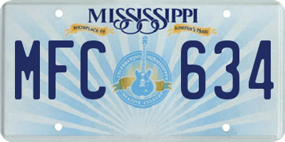 MS license plate MFC634