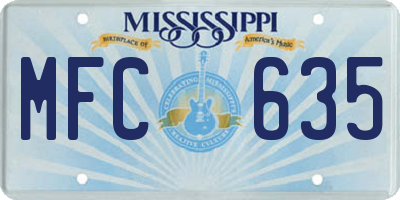MS license plate MFC635