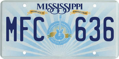 MS license plate MFC636