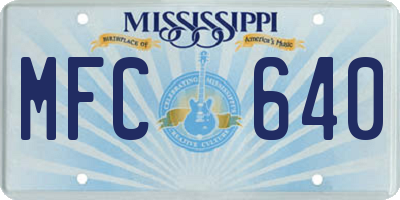 MS license plate MFC640