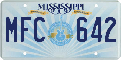 MS license plate MFC642