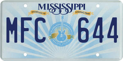 MS license plate MFC644