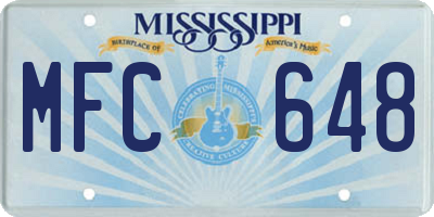 MS license plate MFC648