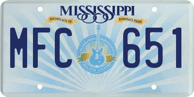 MS license plate MFC651