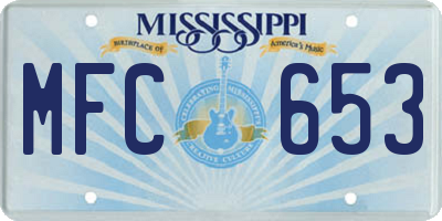 MS license plate MFC653