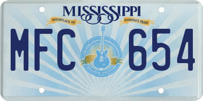 MS license plate MFC654