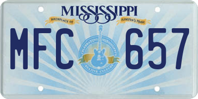MS license plate MFC657