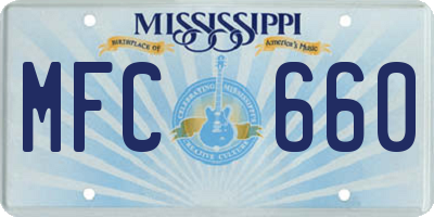 MS license plate MFC660