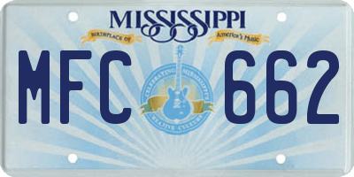 MS license plate MFC662