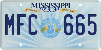 MS license plate MFC665