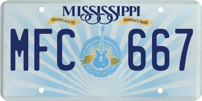 MS license plate MFC667