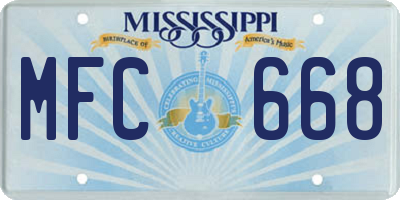 MS license plate MFC668