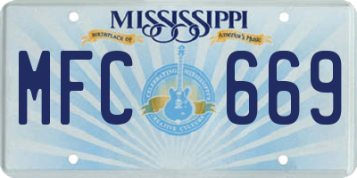 MS license plate MFC669