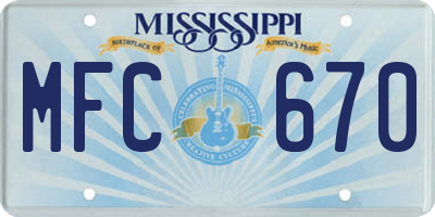 MS license plate MFC670