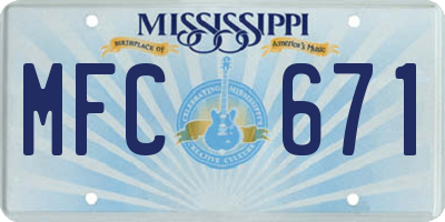MS license plate MFC671