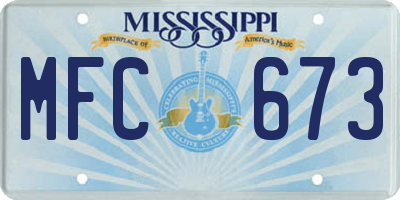 MS license plate MFC673