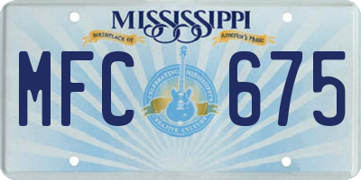 MS license plate MFC675