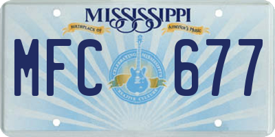 MS license plate MFC677
