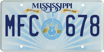 MS license plate MFC678